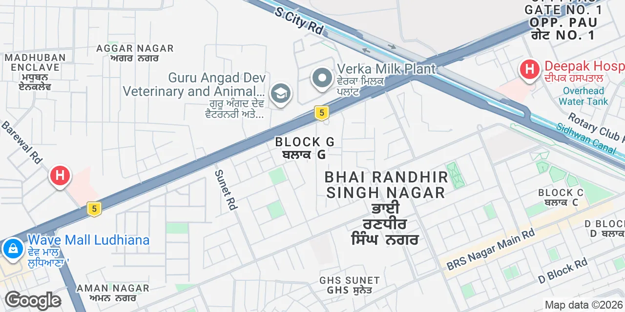 Block G, Bhai Randhir Singh Nagar,Downtown, Ludhiana 141012