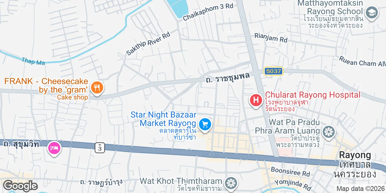 117 Sukhumvit  Rd,  Thapradu  Muang Rayong, Mueang Rayong 21000