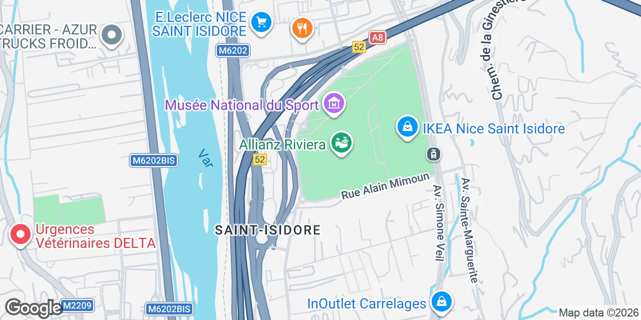 30, Rue Alain Mimoun Accès Ouest,Porte J,Cedex 3, 06205 Nice