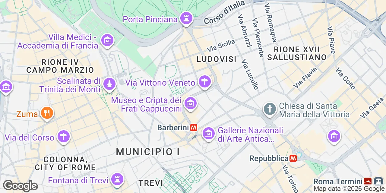 Via Vittorio Veneto 54b,Rione XVI Ludovisi, 00187 Roma