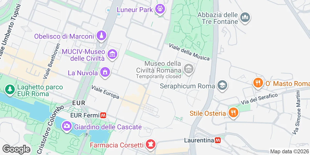 Viale dell'Arte 25,Eur, 00144 Roma