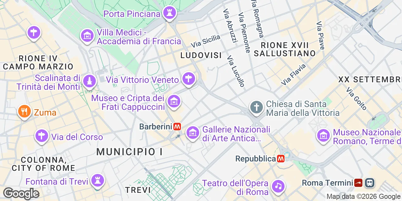 Salita San Nicola da Tolentino n. 13, 00187 Roma