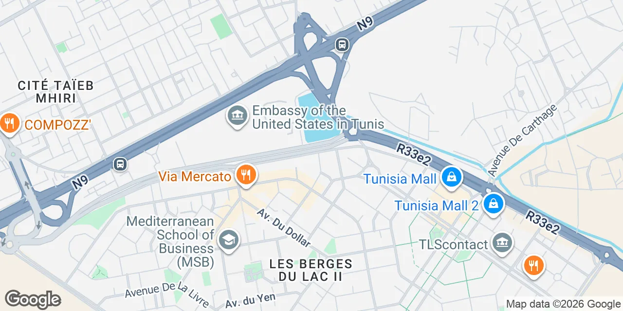 Les Berges du Lac II, Av. De La Monnaie,Imm. Lloyd Assurances, 3è ét., Tunis 1053