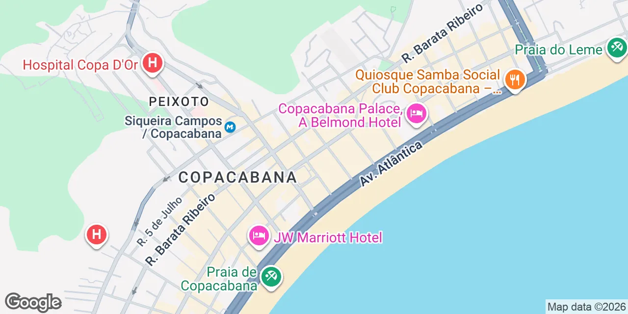R. Hilário de Gouveia,Copacabana, Rio de Janeiro 22040-020