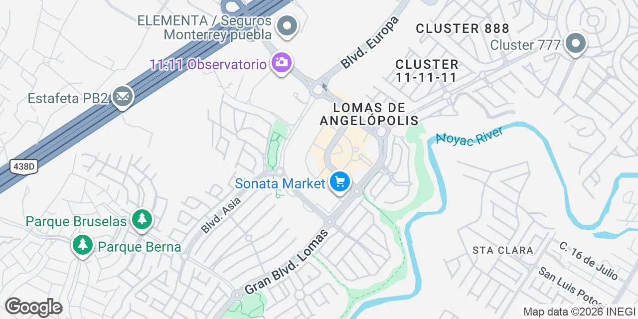 P.º Sinfonía 3, Lomas de Angelópolis,San Bernardino Tlaxcalancingo, Puebla 72830