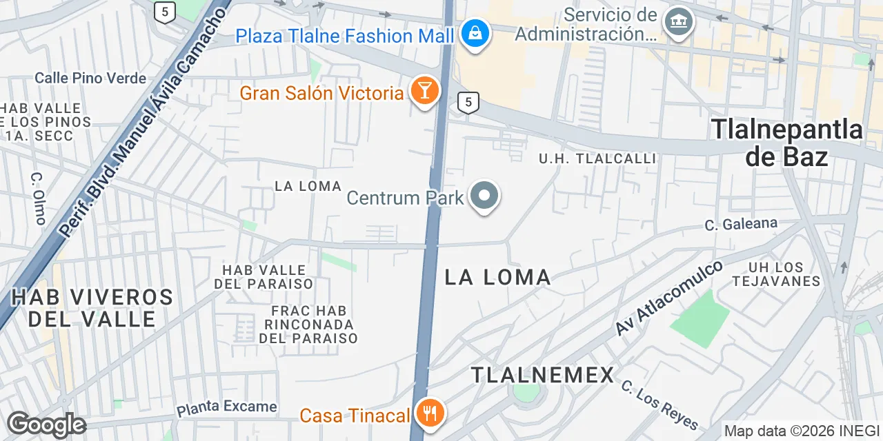 Av. Gustavo Baz Prada #309,La Loma, Tlalnepantla de Baz 54060
