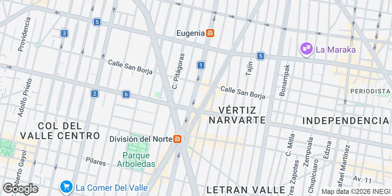 Av. Cuauhtémoc 1040,Narvarte Poniente, Benito Juárez, Mexico City Cuauhtemoc 03020