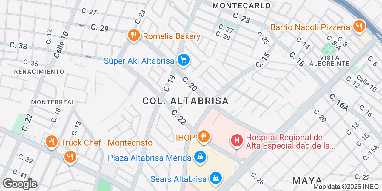 C. 17 # 474, 1 y 2 pisos,Col. Altabrisa, Merida 97130