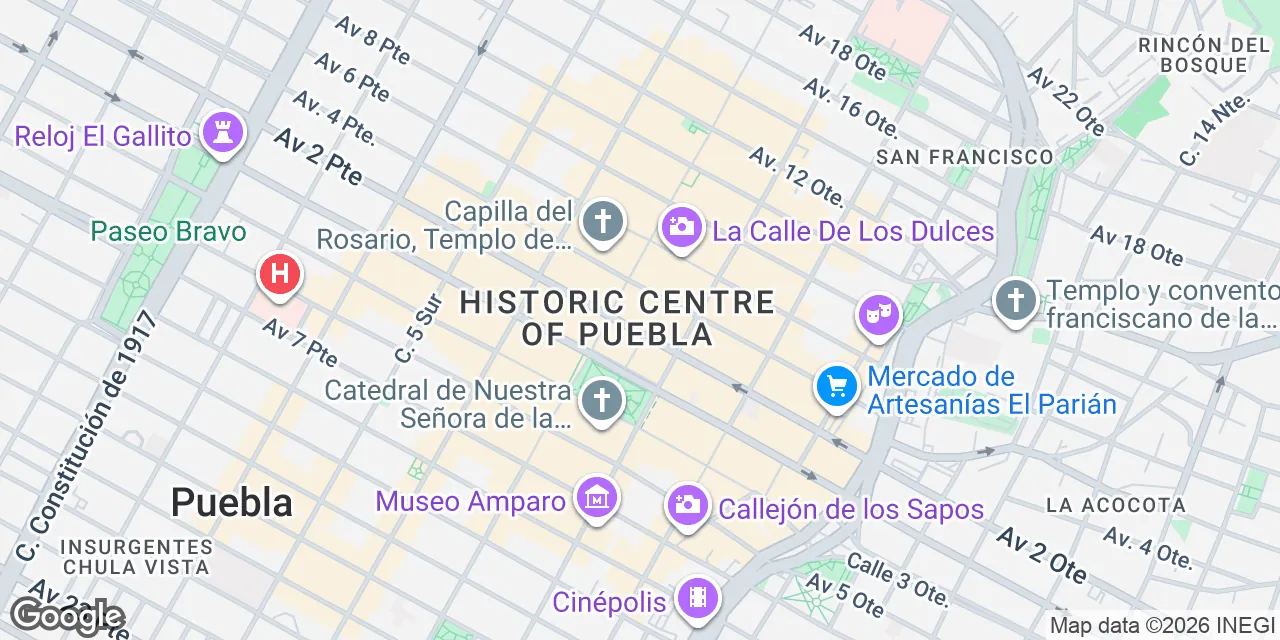 Av 2 Oriente No. 6,Colonia Centro Histórico,Heroica Puebla de Zaragoza, Puebla 72000
