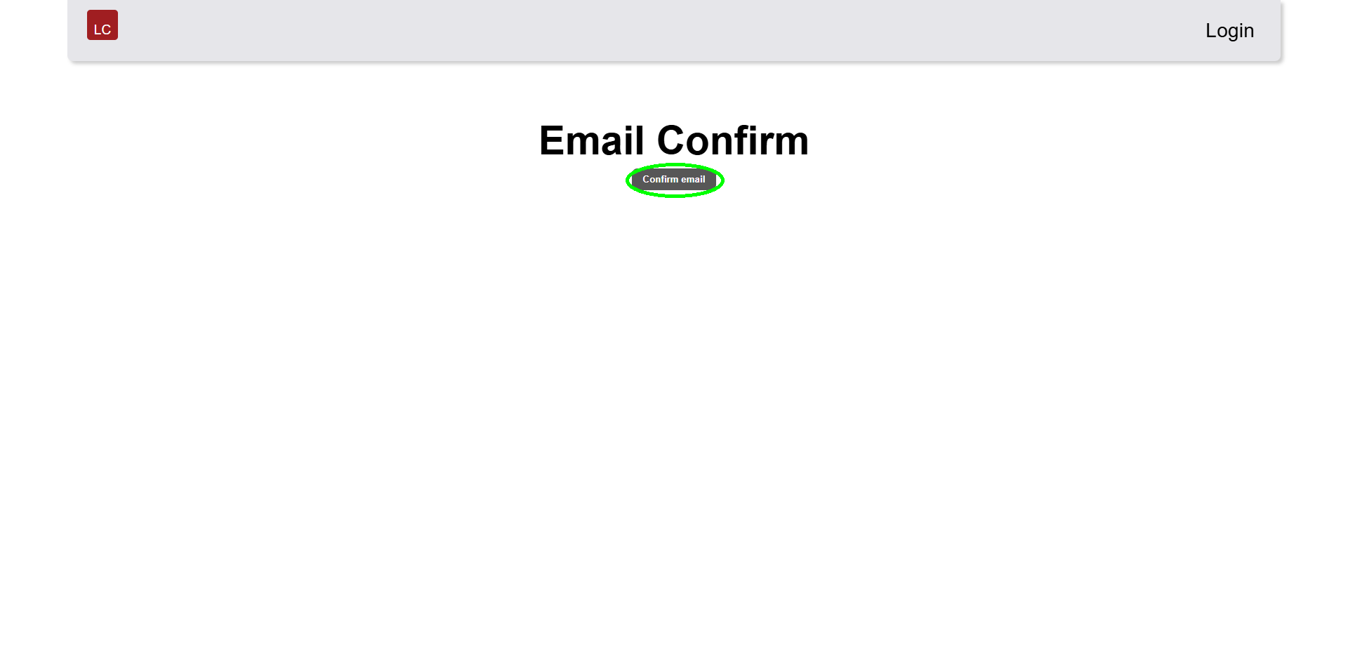 6. Lokalizacja przycisku *Confirm email*