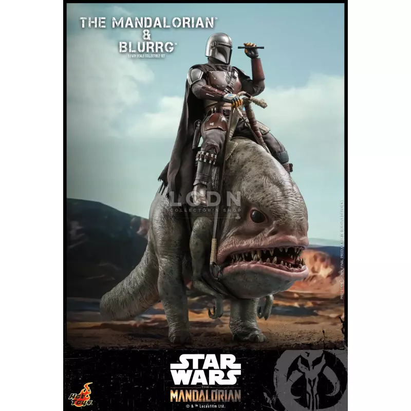 Hot Toys TMS046 Star Wars The Mandalorian Action Figure 1/6 Mandalorian &amp; Blurrg Collectible Set 30-37cm