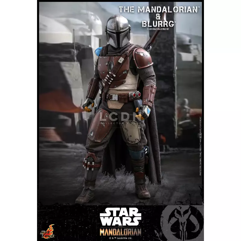 Hot Toys TMS046 Star Wars The Mandalorian Action Figure 1/6 Mandalorian &amp; Blurrg Collectible Set 30-37cm