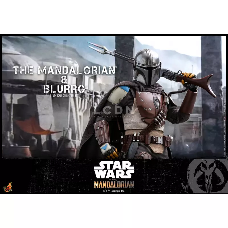 Hot Toys TMS046 Star Wars The Mandalorian Action Figure 1/6 Mandalorian &amp; Blurrg Collectible Set 30-37cm
