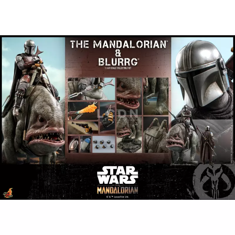 Hot Toys TMS046 Star Wars The Mandalorian Action Figure 1/6 Mandalorian &amp; Blurrg Collectible Set 30-37cm