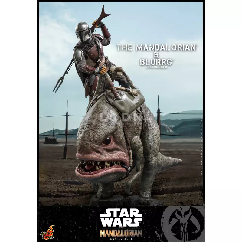 Hot Toys TMS046 Star Wars The Mandalorian Action Figure 1/6 Mandalorian &amp; Blurrg Collectible Set 30-37cm