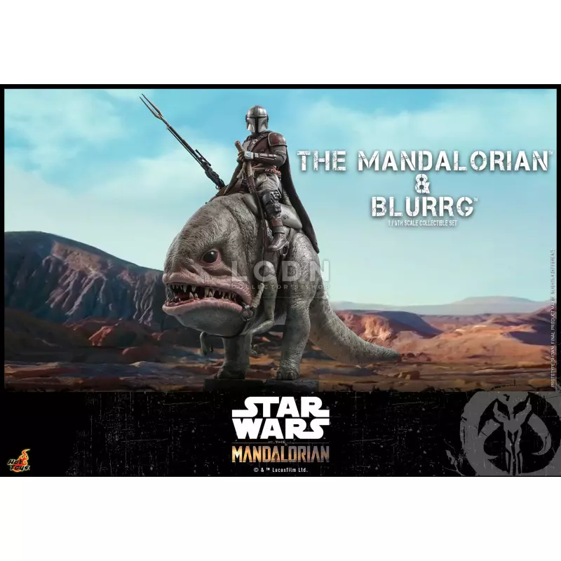 Hot Toys TMS046 Star Wars The Mandalorian Action Figure 1/6 Mandalorian &amp; Blurrg Collectible Set 30-37cm
