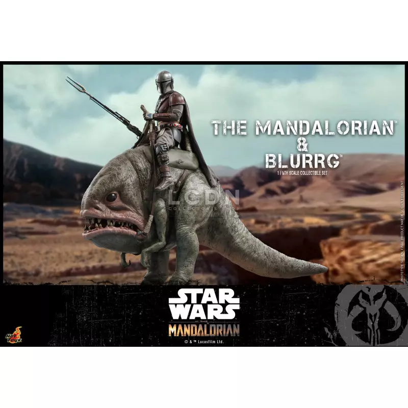 Hot Toys TMS046 Star Wars The Mandalorian Action Figure 1/6 Mandalorian &amp; Blurrg Collectible Set 30-37cm