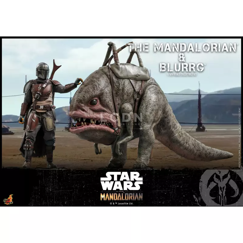 Hot Toys TMS046 Star Wars The Mandalorian Action Figure 1/6 Mandalorian &amp; Blurrg Collectible Set 30-37cm
