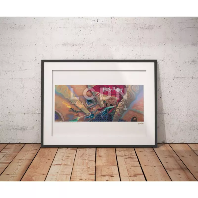 Harry Potter Lithographie du Livre La Chambre des Secrets Cover Artwork Limited Edition 42x30 cm