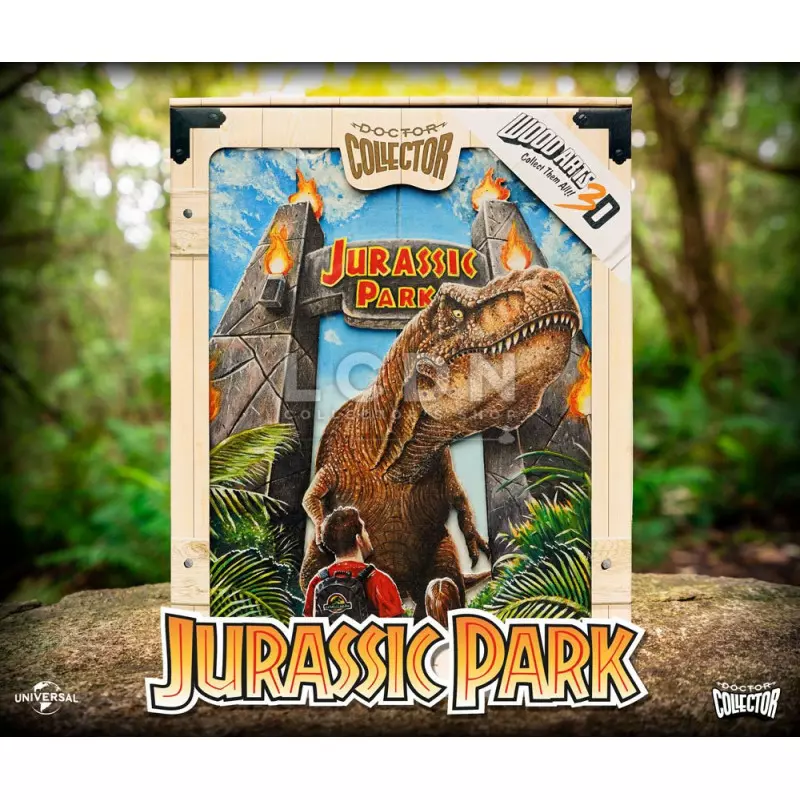 Jurassic Park Wood Board WoodArts 3D Rex Attack 30x40cm