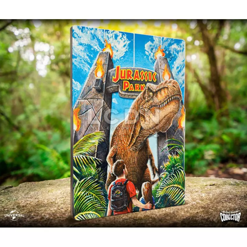 Jurassic Park Wood Board WoodArts 3D Rex Attack 30x40cm