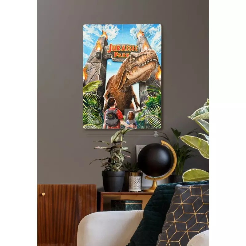 Jurassic Park Wood Board WoodArts 3D Rex Attack 30x40cm