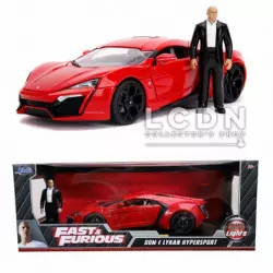 Fast and Furious 7 2014 Lykan Hypersport with Lights & Dominic Toretto Figure 31140 1/18