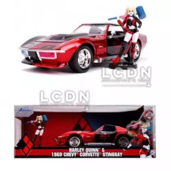 DC Comics 1969 Chevy Corvette Stingray métal 31196 1/24 avec figurine Harley Quinn
