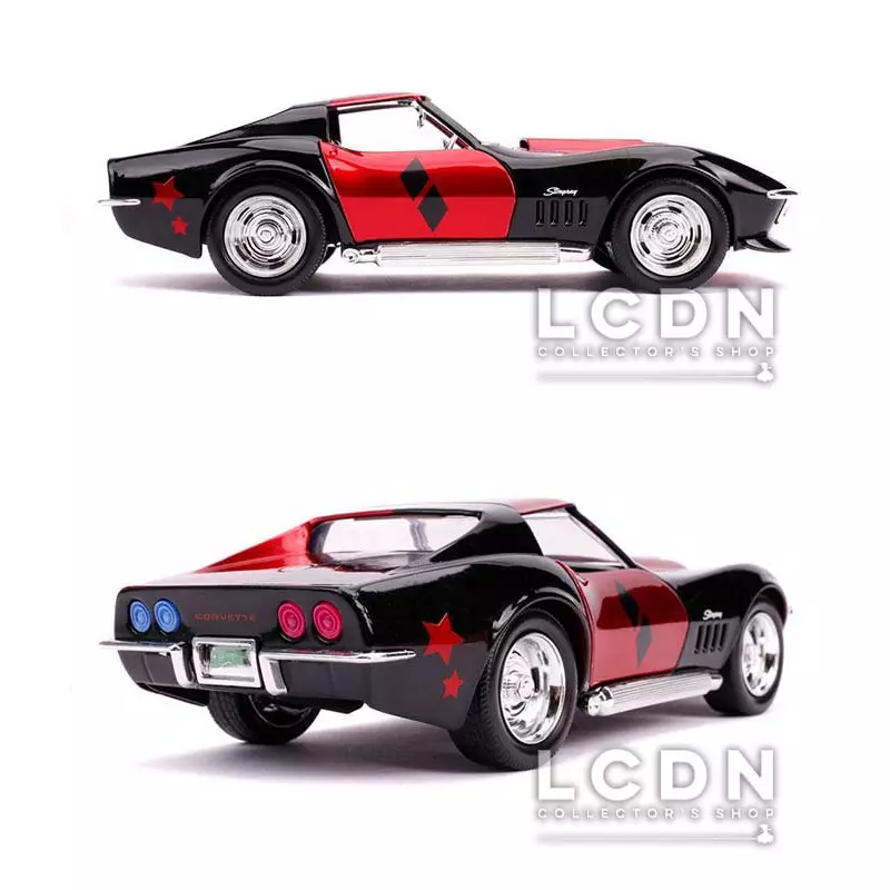 DC Comics 1969 Chevy Corvette Stingray métal 31196 1/24 avec figurine Harley Quinn