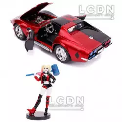 DC Comics 1969 Chevy Corvette Stingray métal 31196 1/24 avec figurine Harley Quinn