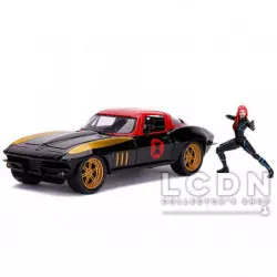 Marvel Avengers 1966 Chevrolet Corvette avec figurine de Black Widow 1/24 31749 Jada Toys