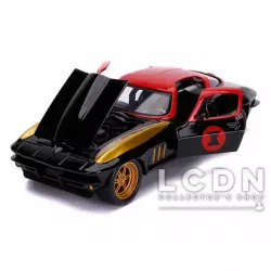 Marvel Avengers 1966 Chevrolet Corvette avec figurine de Black Widow 1/24 31749 Jada Toys
