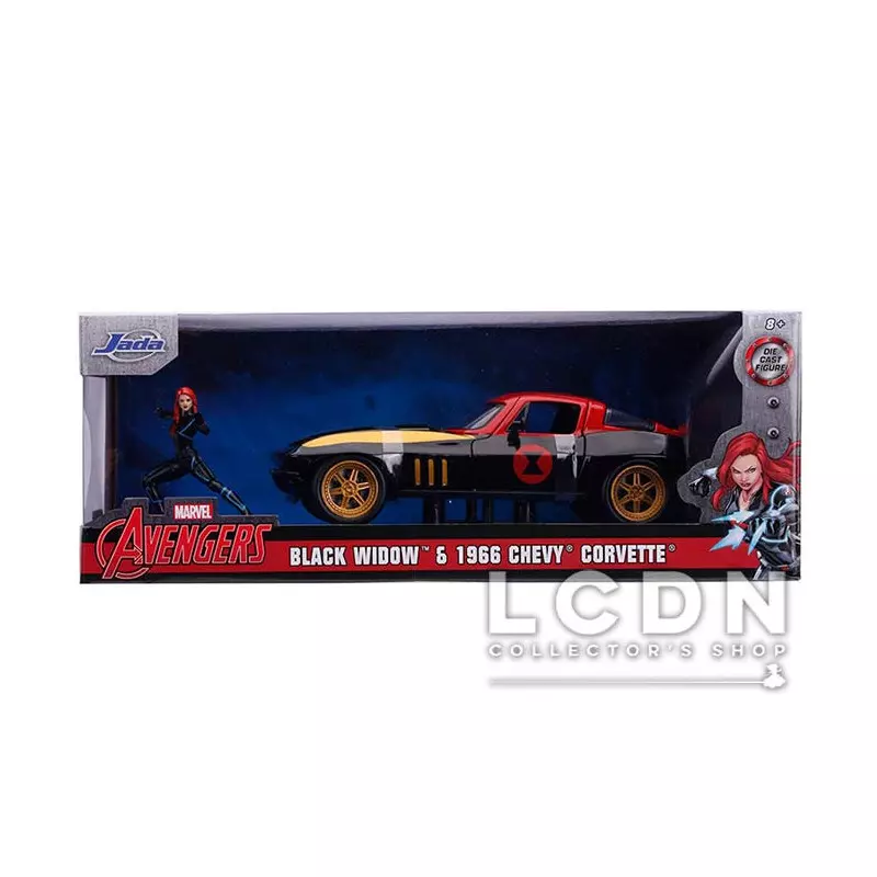 Marvel Avengers 1966 Chevrolet Corvette avec figurine de Black Widow 1/24 31749 Jada Toys