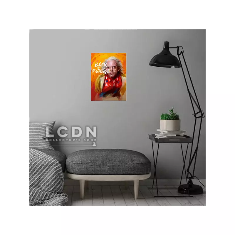 Back to the Future part 2 Movie Dr Emmett Brown Metal Poster by Dmitry Belov 45 x 32 cm