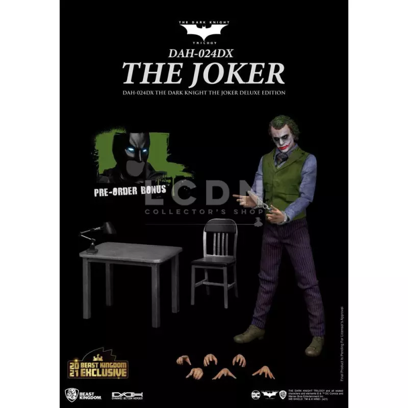 Batman The Dark Knight Action Figure 1/9 Dynamic Action Heroes The Joker Deluxe Version 21cm