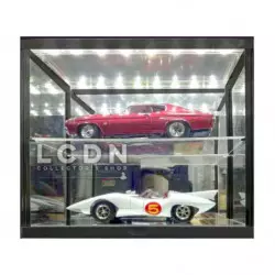 Display Case with LED Light house Dust-Free Cabinet Black 1/18 with 1 shelve 32cm