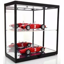 Display Case with LED Light house Dust-Free Cabinet Black 1/18 with 1 shelve 32cm