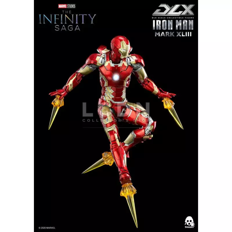 Avengers Infinity Saga DLX Iron Man Mark 43 Threezero 3Z0247 Diecast Action Figurine 1/12 16.5cm