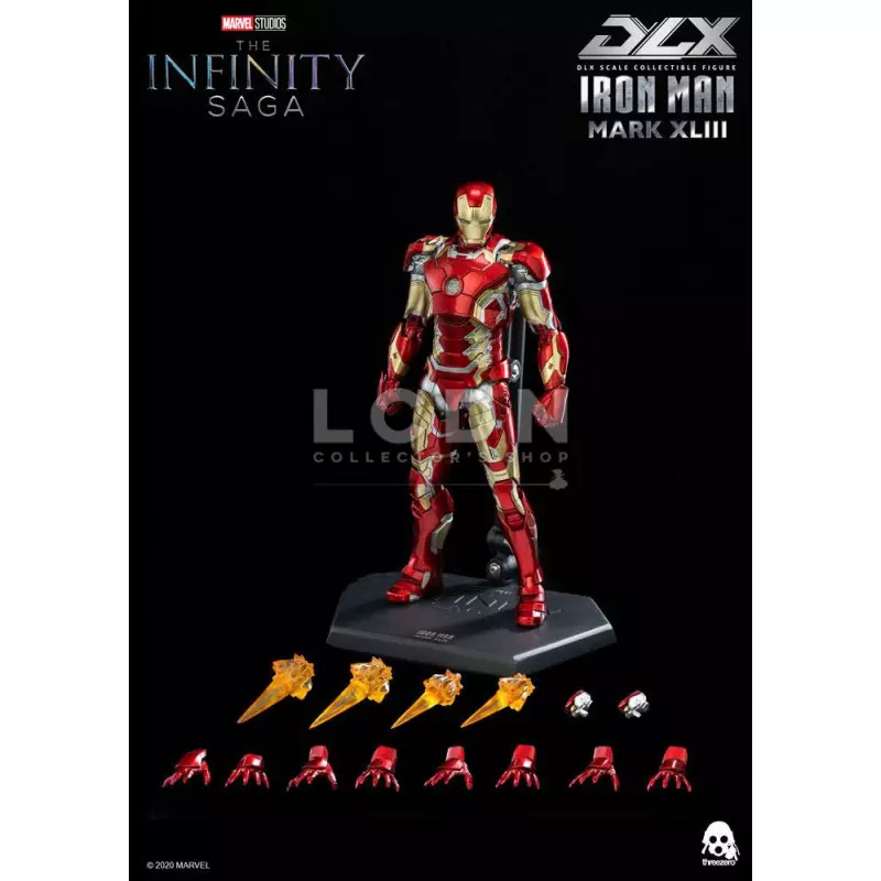 Avengers Infinity Saga DLX Iron Man Mark 43 Threezero 3Z0247 Diecast Action Figurine 1/12 16.5cm