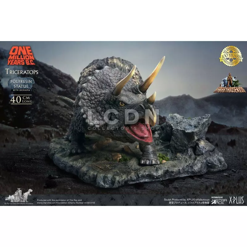 Un million d&#039;Années avant J.C. (One Million Years BC) Statue Triceratops Ray Harryhausen 40cm