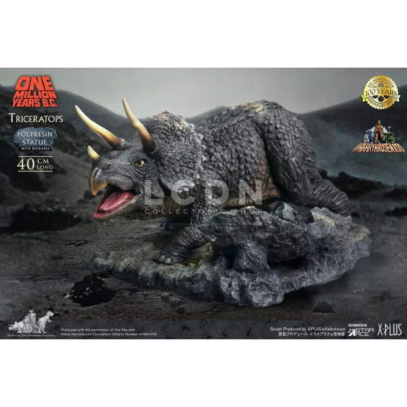 Un million d&#039;Années avant J.C. (One Million Years BC) Statue Triceratops Ray Harryhausen 40cm