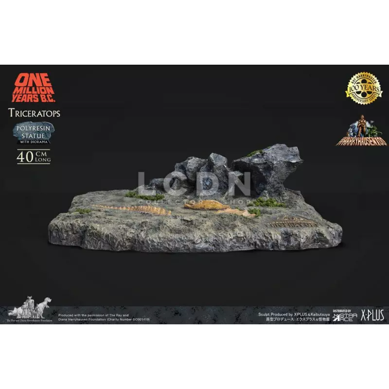 Un million d&#039;Années avant J.C. (One Million Years BC) Statue Triceratops Ray Harryhausen 40cm
