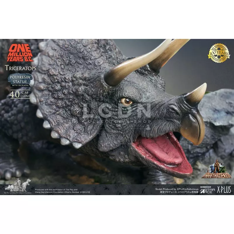 Un million d&#039;Années avant J.C. (One Million Years BC) Statue Triceratops Ray Harryhausen 40cm