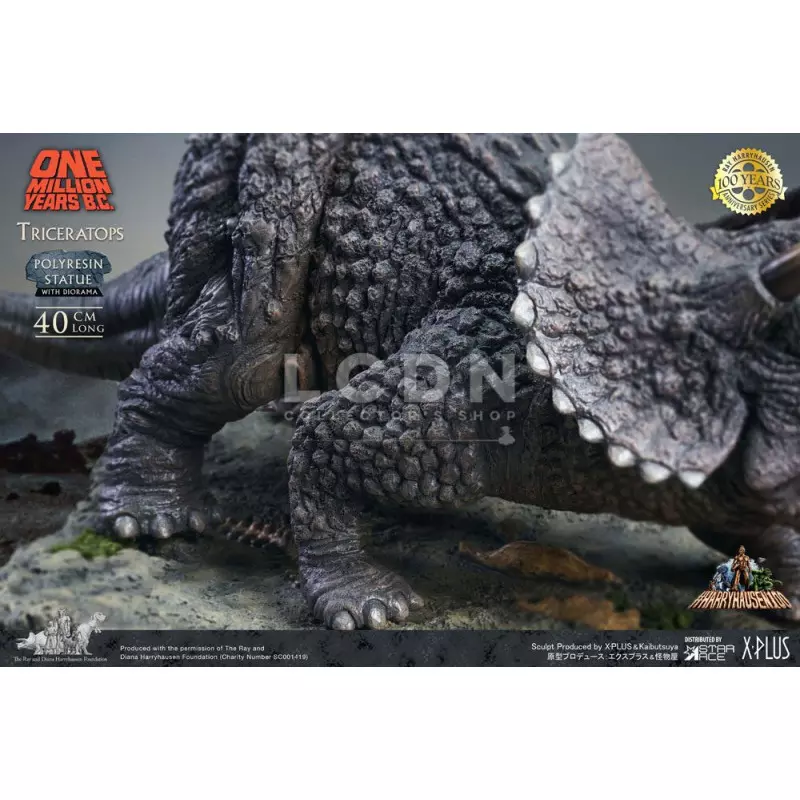 Un million d&#039;Années avant J.C. (One Million Years BC) Statue Triceratops Ray Harryhausen 40cm