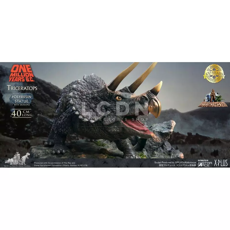 Un million d&#039;Années avant J.C. (One Million Years BC) Statue Triceratops Ray Harryhausen 40cm