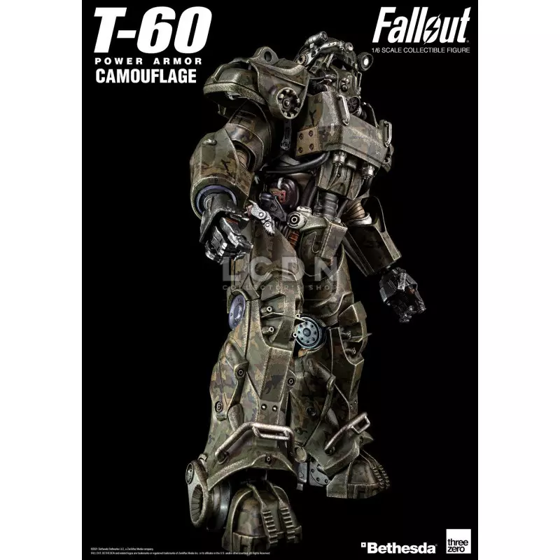 Fallout Action Figurine 1/6 T-60 Camouflage Power Armor M42 Fat Man Launcher with Mini Nuke 3Z0178 37cm
