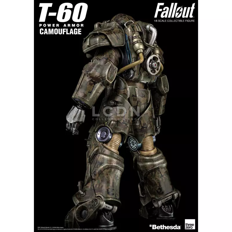 Fallout Action Figurine 1/6 T-60 Camouflage Power Armor M42 Fat Man Launcher with Mini Nuke 3Z0178 37cm