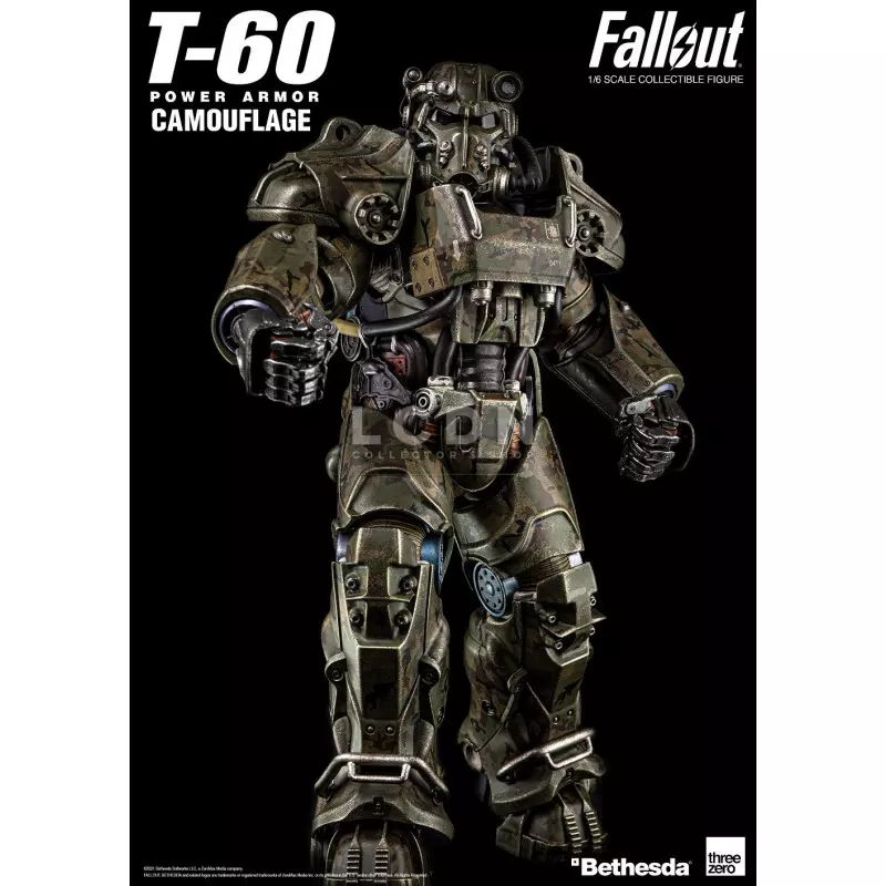 Fallout Action Figurine 1/6 T-60 Camouflage Power Armor M42 Fat Man Launcher with Mini Nuke 3Z0178 37cm