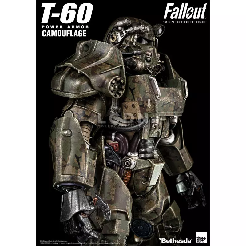 Fallout Action Figurine 1/6 T-60 Camouflage Power Armor M42 Fat Man Launcher with Mini Nuke 3Z0178 37cm