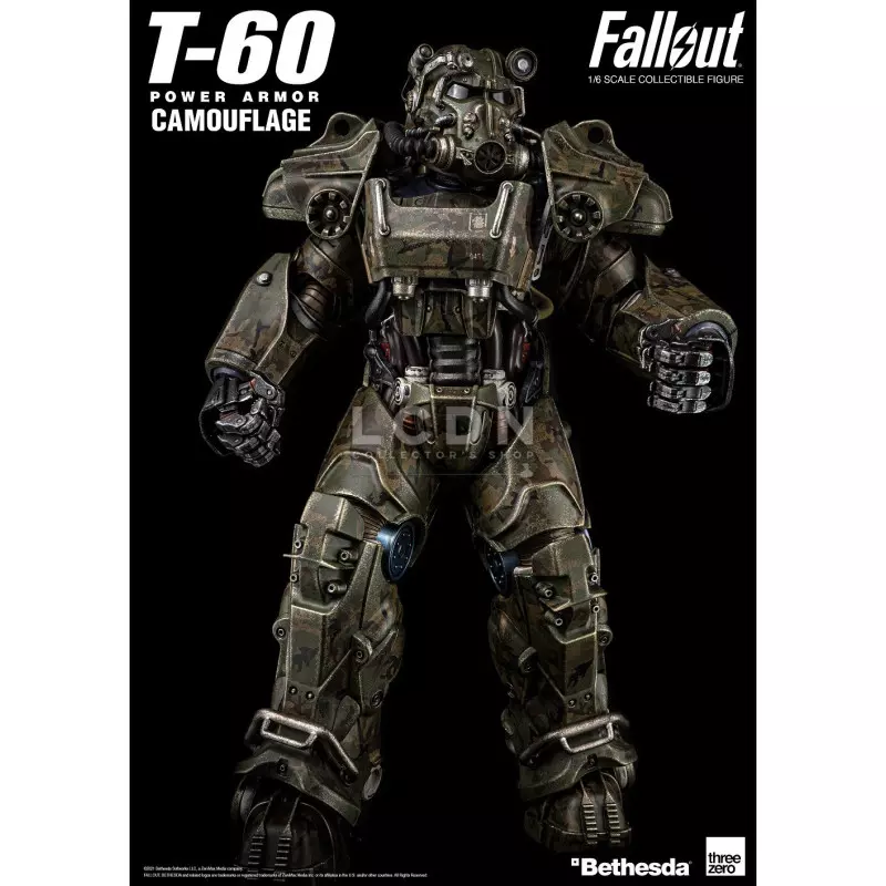Fallout Action Figurine 1/6 T-60 Camouflage Power Armor M42 Fat Man Launcher with Mini Nuke 3Z0178 37cm